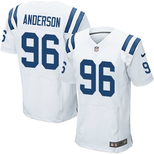 Nike Colts #96 Henry Anderson White Men's Stitched NFL Elite Jersey - Click Image to Close